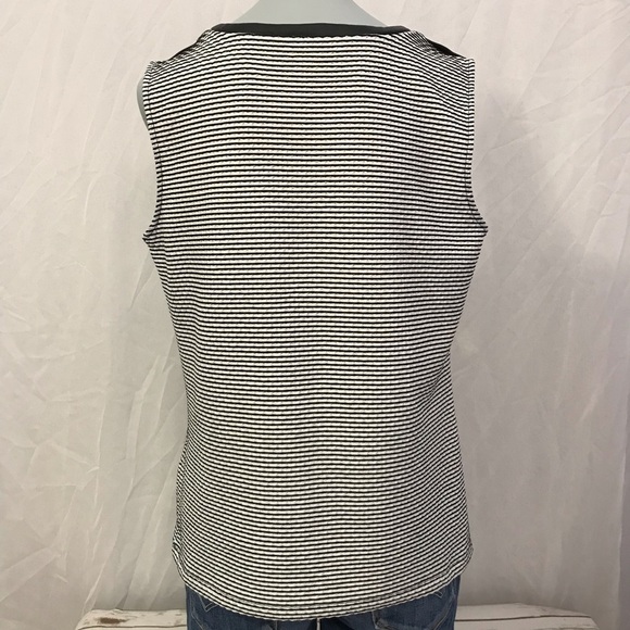 Calvin Klein Black White Sleeveless Top Blouse size medium shirt office wear - Picture 2 of 12